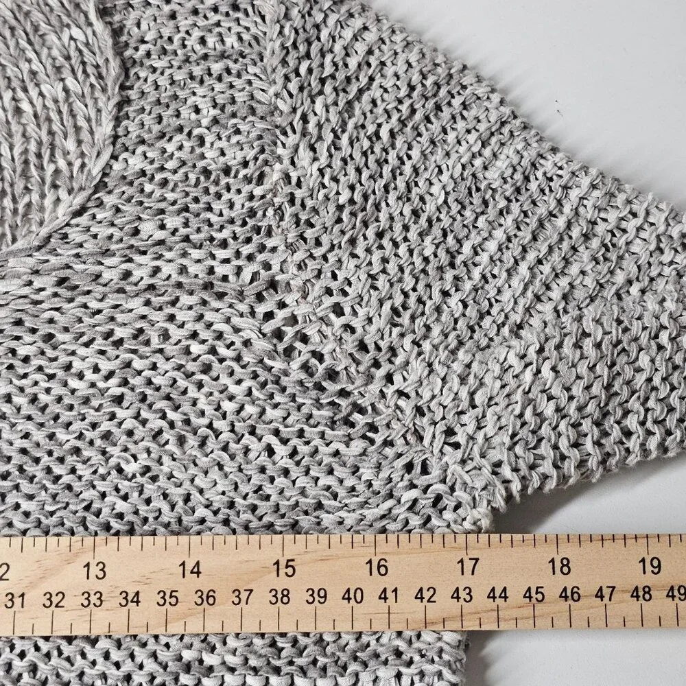 Eileen Fisher Open Knit Pullover Sweater Moon Speckled  Relaxed Fit Gray Women S